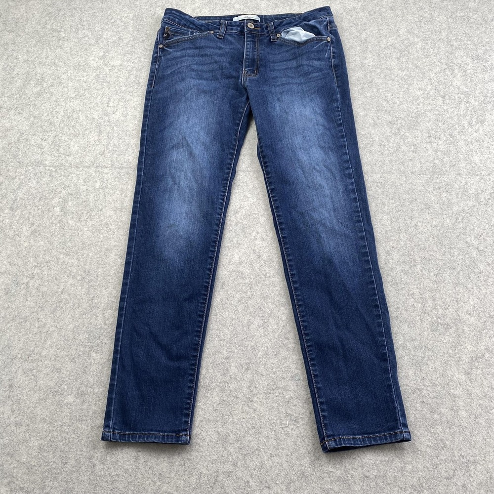KanCan Skinny Jeans Juniors 13 (31x28) Blue Med Wash Stretch Denim *STAIN*